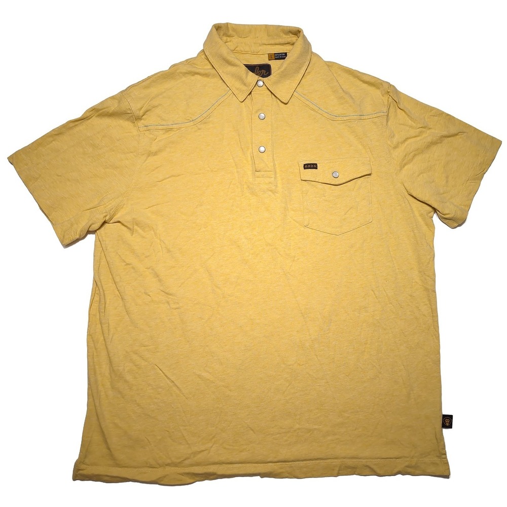 HOWLER BROTHERS Bros Ranchero Polo Shirt Dijon Gold Yellow Large L